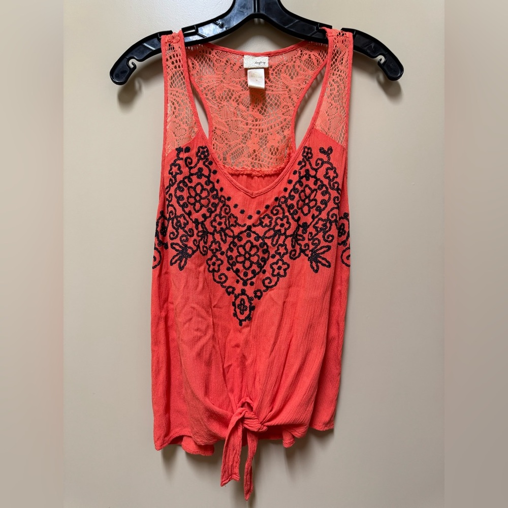 Daytrip Sleeveless Blouse Coral/Navy Size M